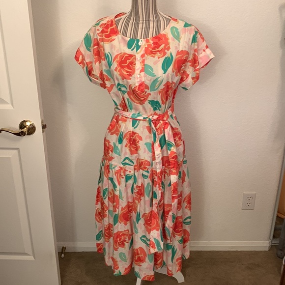 Laura Ashley Dresses & Skirts - Vintage Laura Ashley drop waist floral dress size 10